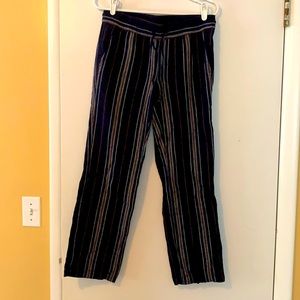 Ann Taylor linen pant navy print